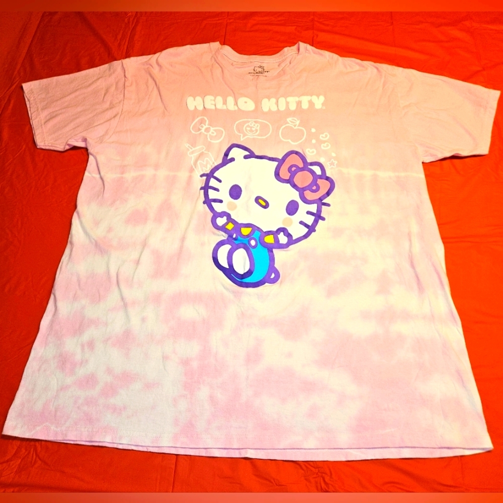Hello Kitty Pink Tye Dye Short Sleeve Tee sz3X E.U.C.